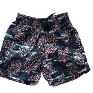 Vilebrequin Kids Swim Trunks - Navy and Coral Print